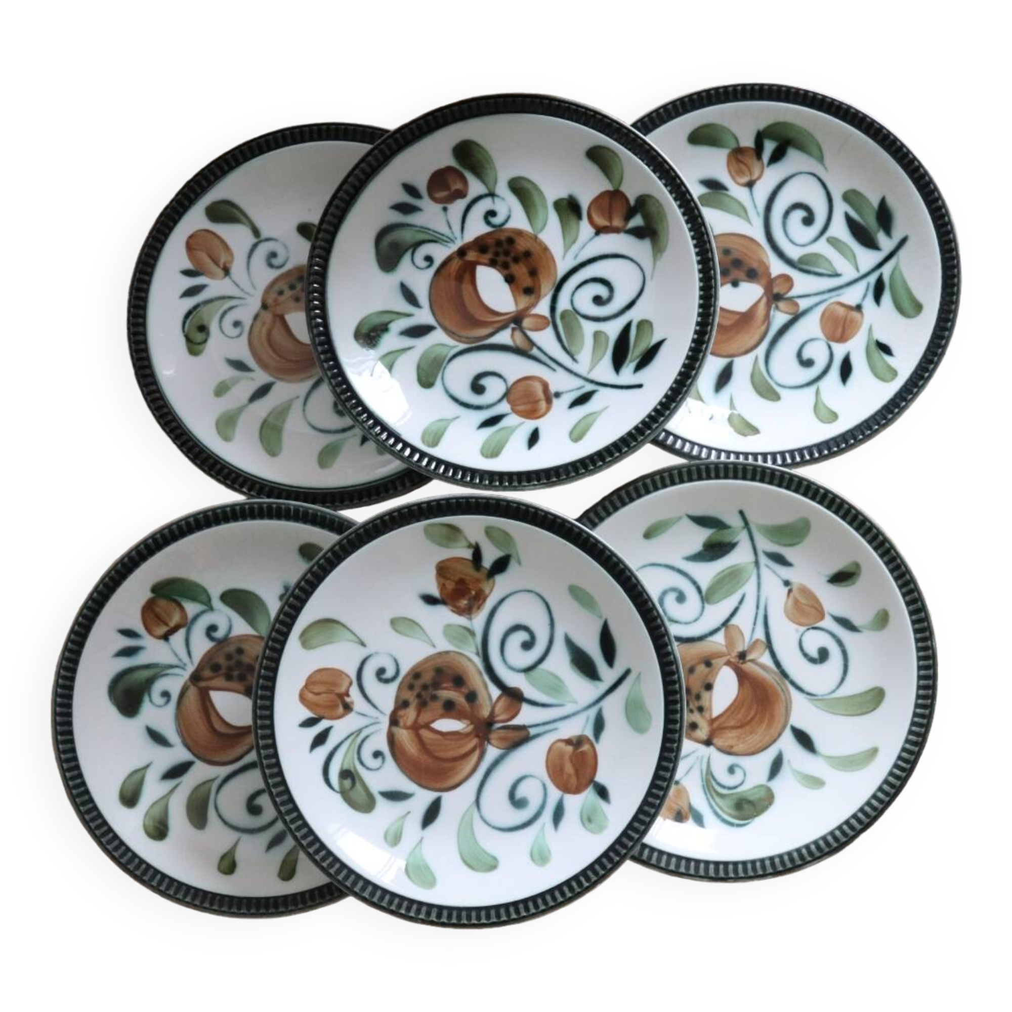 6 Argenteuil Boch La Louviere plates