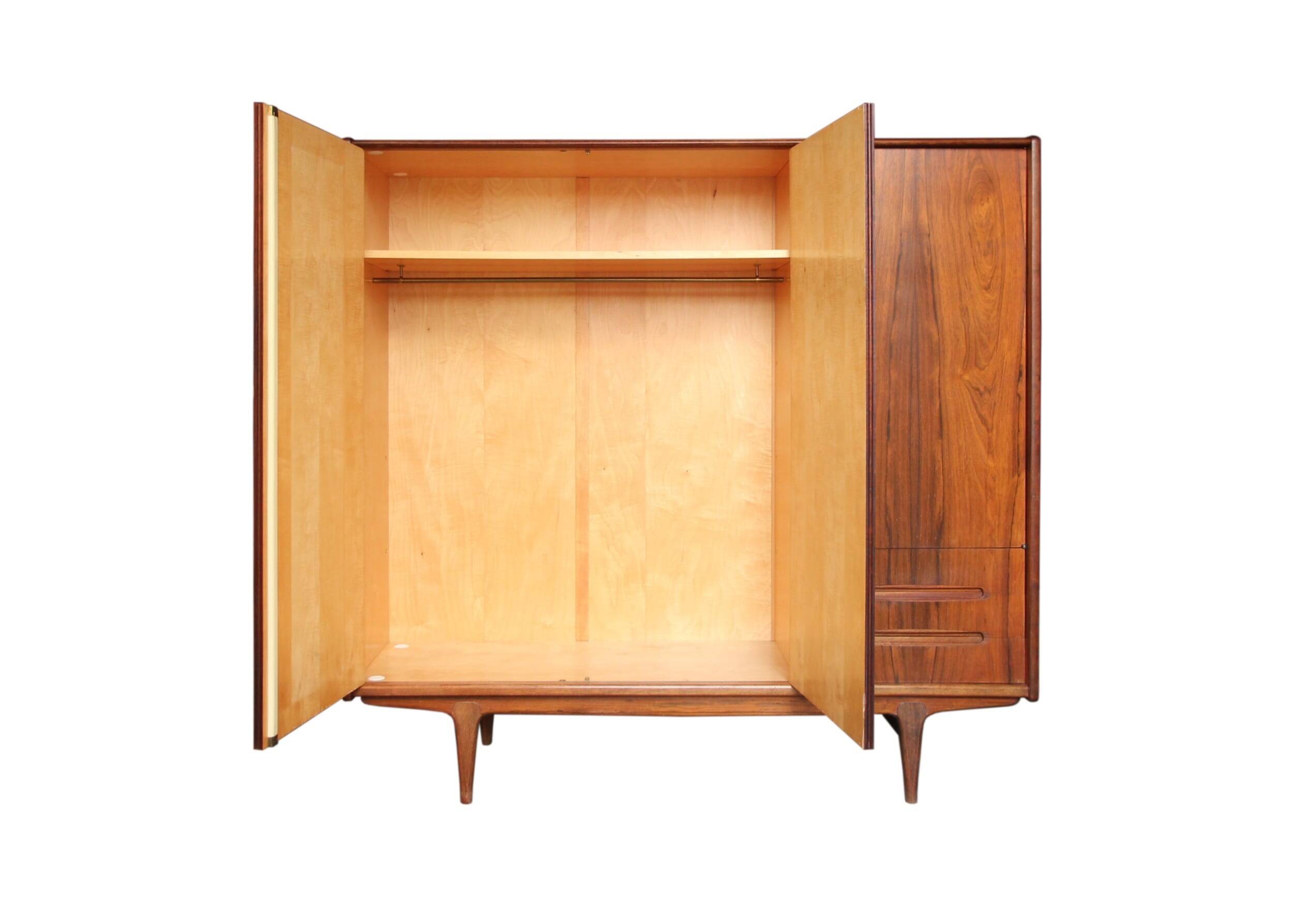 Vintage Scandinavian wardrobe in rosewood, 1950s/60s.