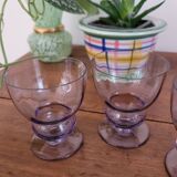 Set of 4 small purple glasses