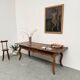 19th century walnut drapery table 2m1