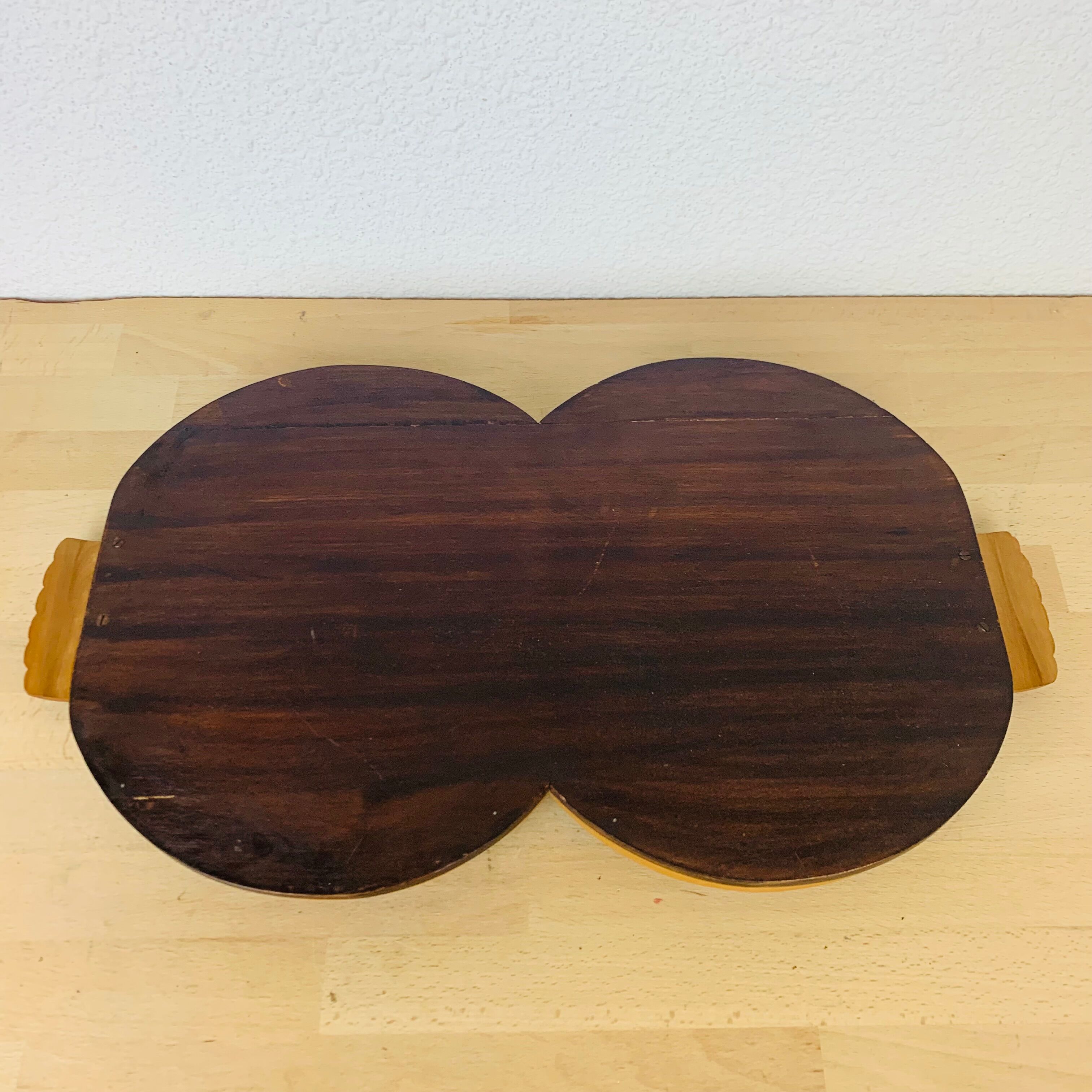 Art deco wood tray 52 cm