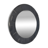 Miroir mural vintage en cuir à motifs, années 1950