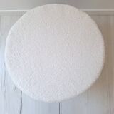 Rattan and terry fabric pouf