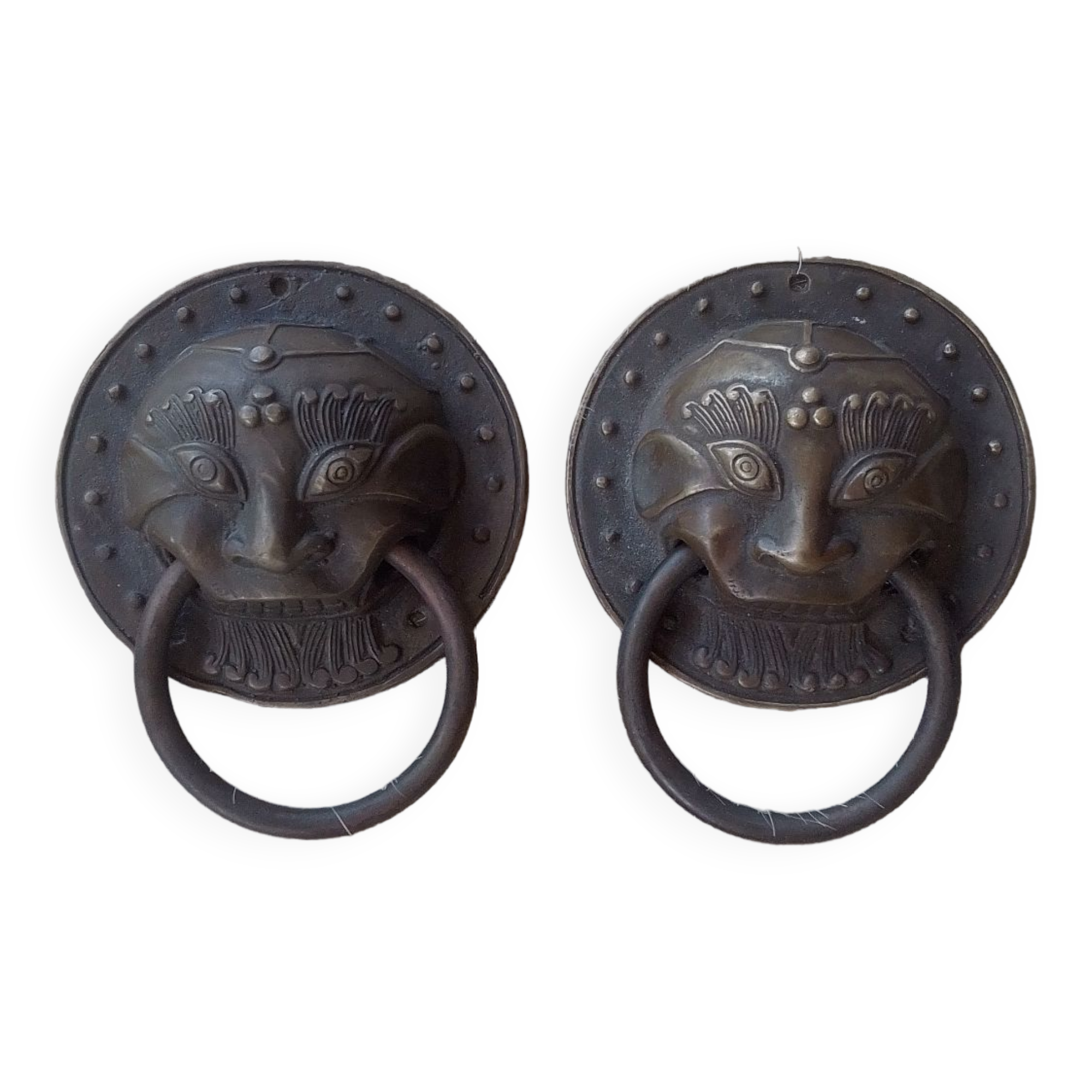 Paire de heurtoirs de porte bronze asiatique