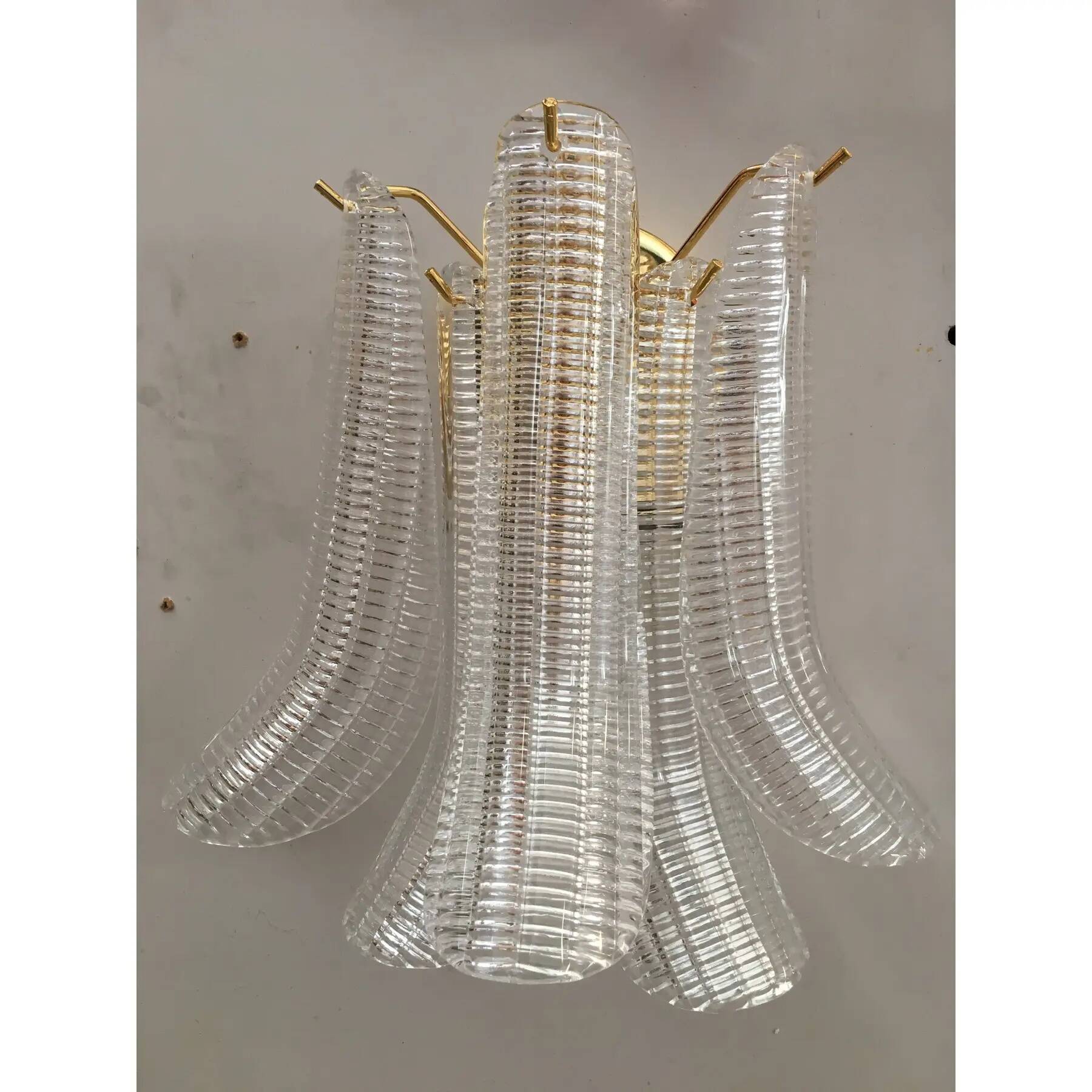 Celestial Pair of Murano Glass Selle Sputnik Wall Sconces