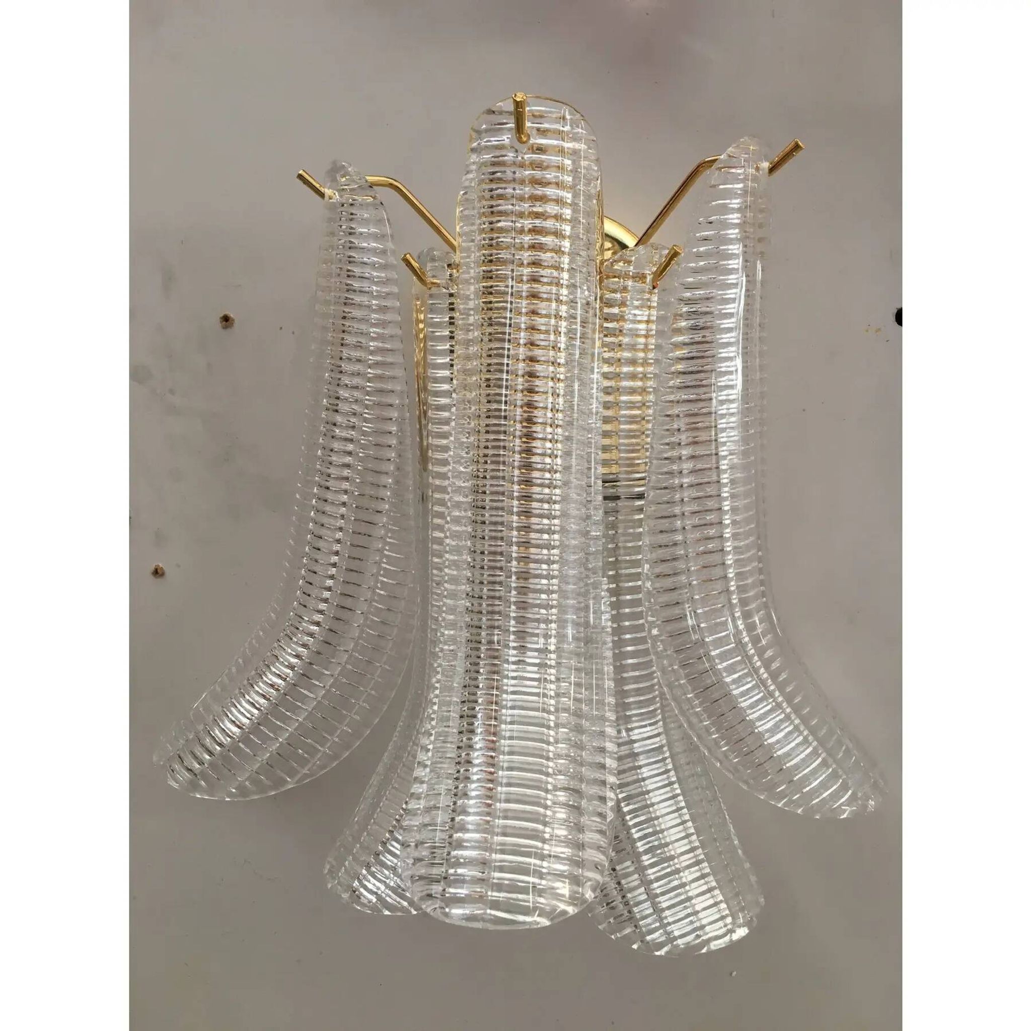 Celestial Pair of Murano Glass Selle Sputnik Wall Sconces