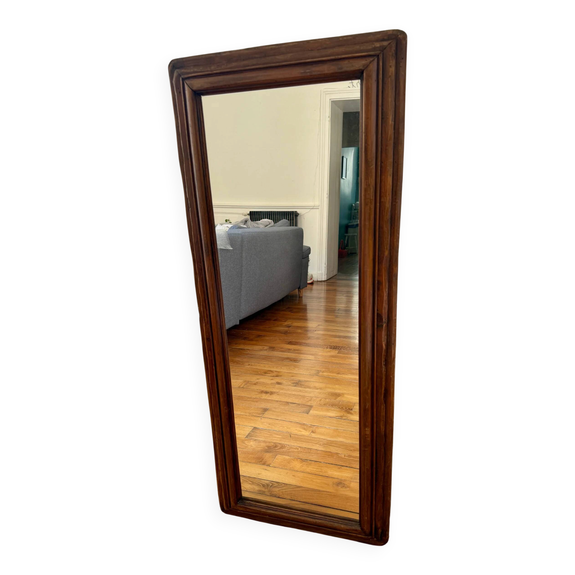 Light wooden tabletop mirror - vintage charm