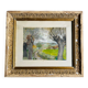 Oeuvre originale, Paysage d'Hiver Breton, Gouache de Suzanne Gueguen, 1940