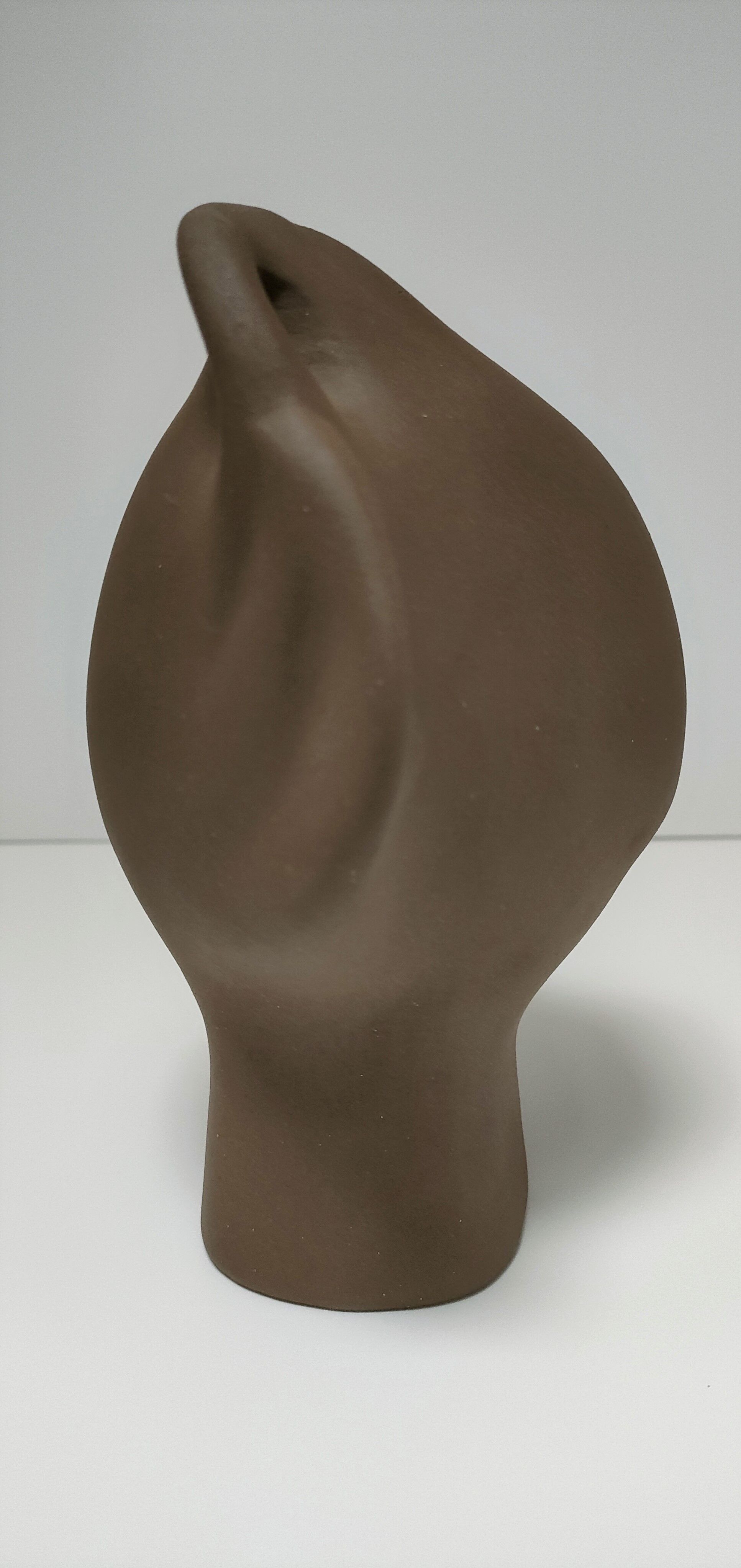 Sculptural ceramic head with blue enamelling Tekt design 60s