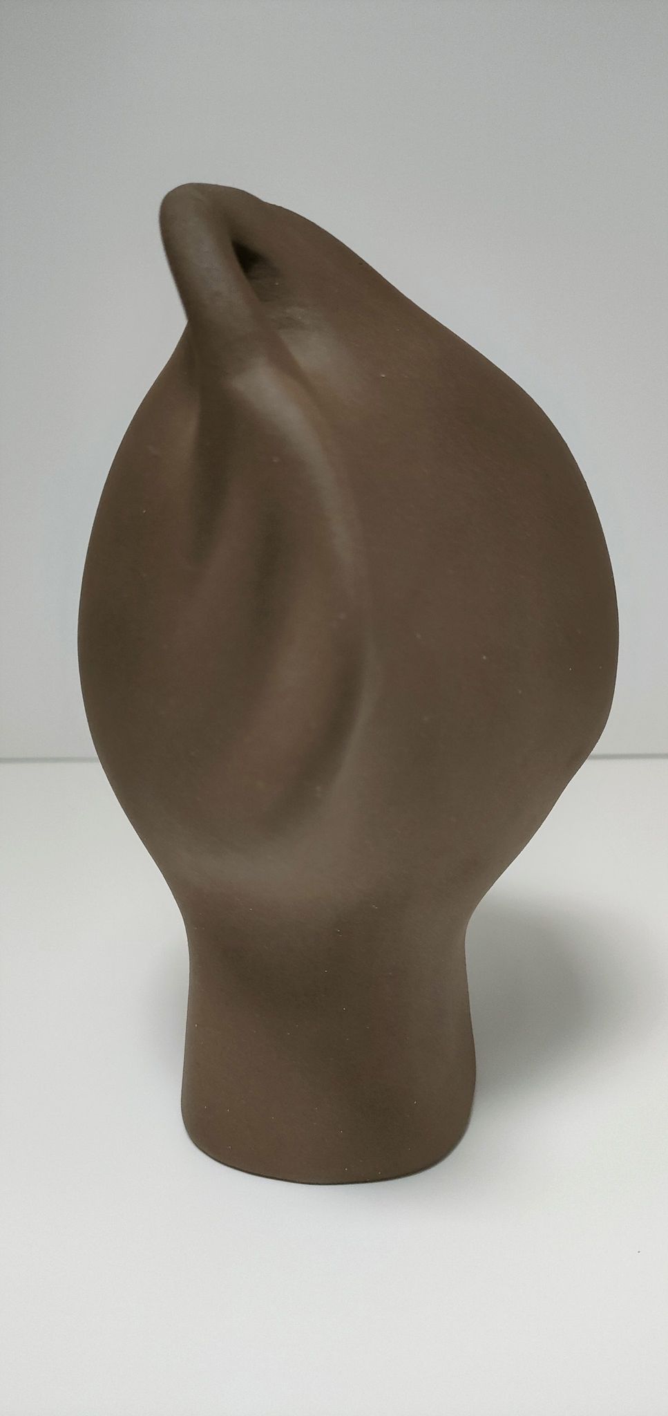 Tête céramique sculpturale à émaillage bleu Tekt design années 60