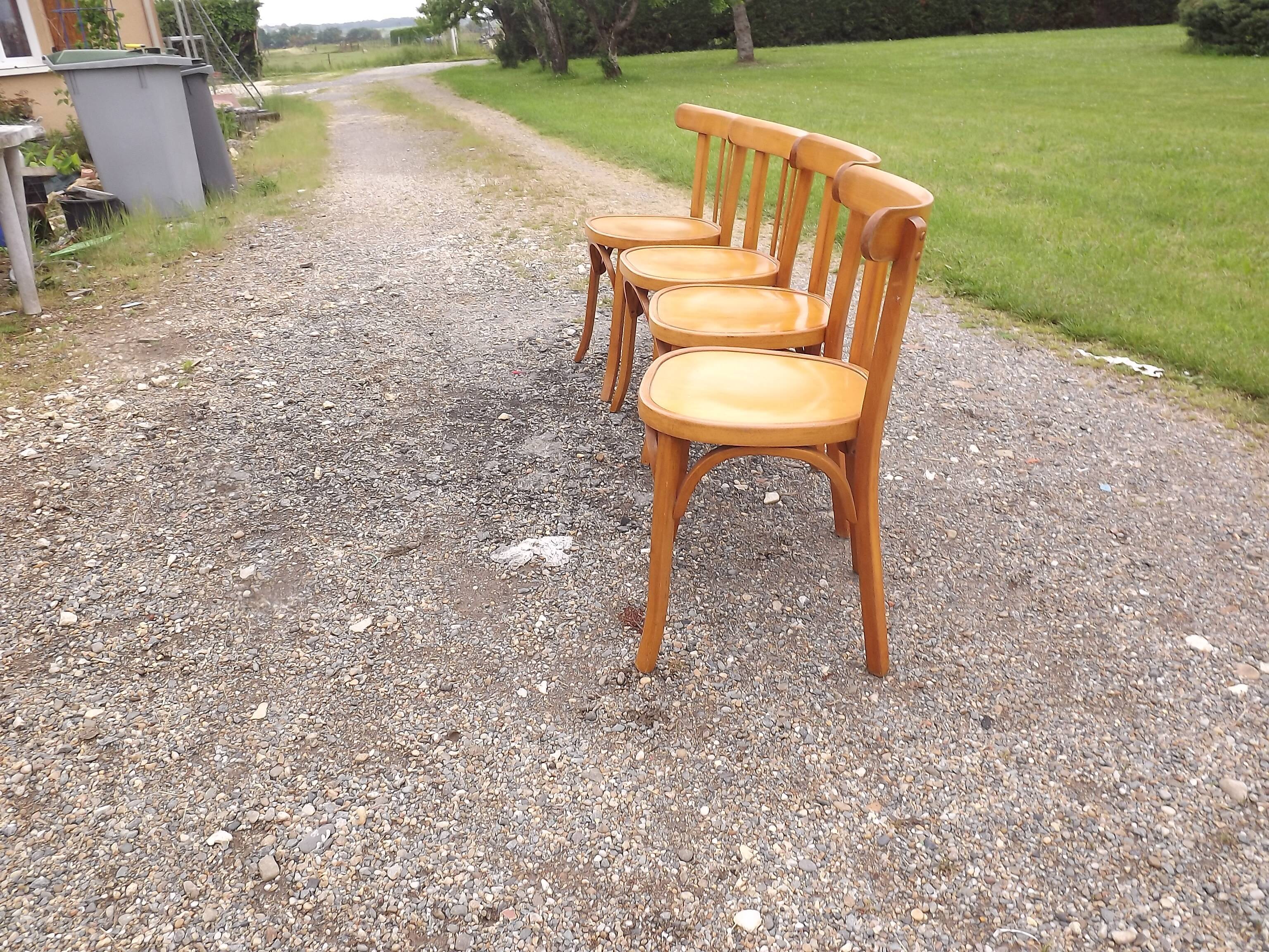 4 Baumann wooden bistro chairs