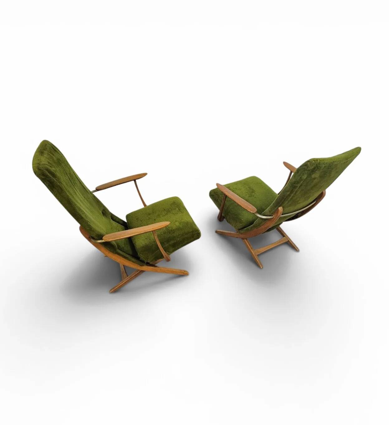 2 x 20th-century vintage design reclining armchairs