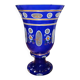 Large blue enamelled glass chalice (Bohemian glass 20th century)