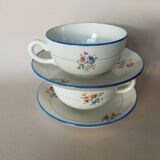 Two Salins earthenware lunch cups