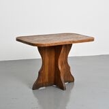 Solid wood dining table, French Alps, around 1970.