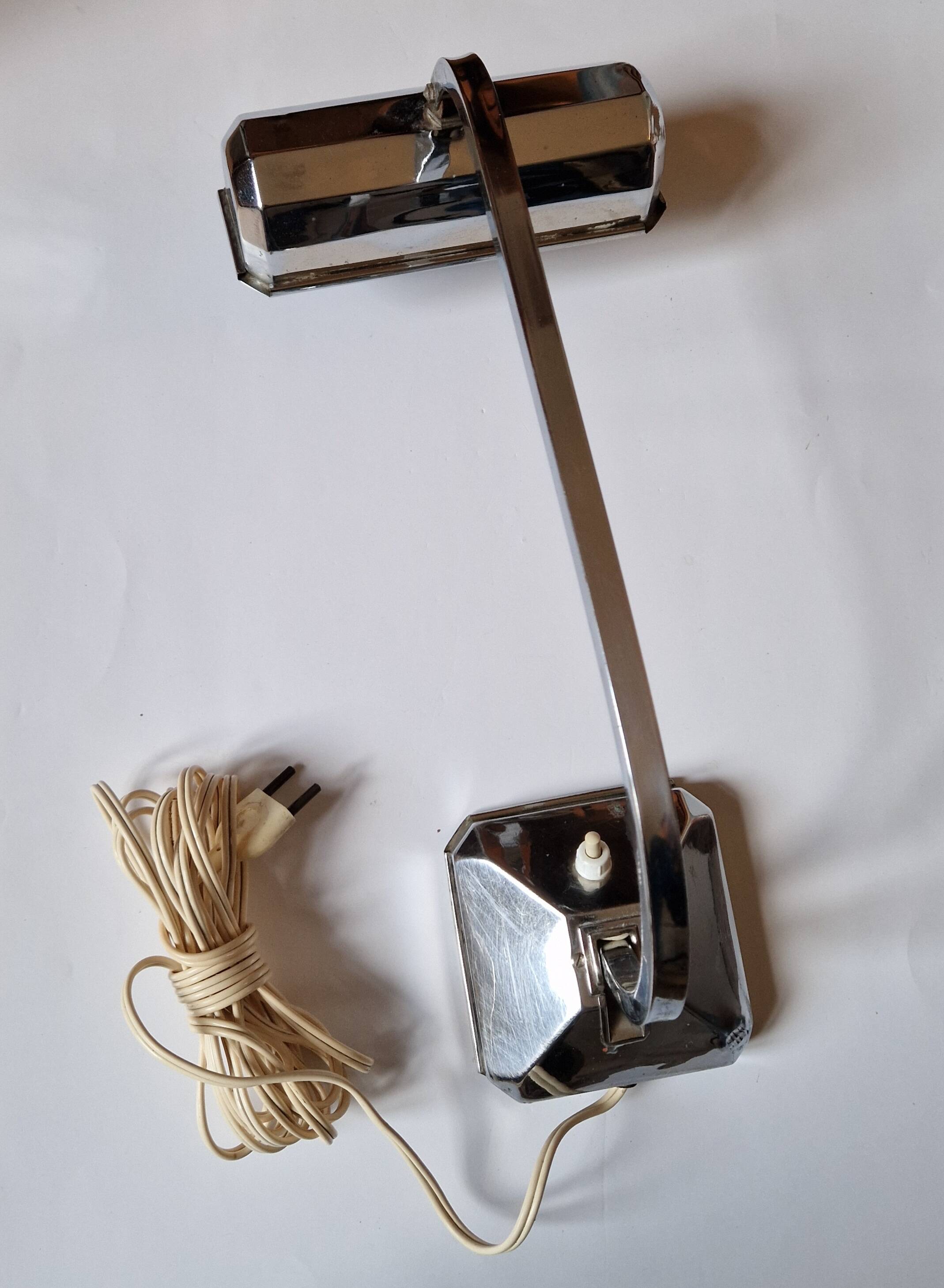 Pirouette art deco desk lamp, 1930s, chrome-plated metal