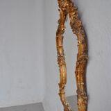 Miroir en stuc doré rocaille époque XIXème 110cm