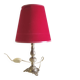 Table lamp in gilded brass and red velvet - mid 20th century.