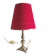 Table lamp in gilded brass and red velvet - mid 20th century.