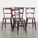Set of 4 Antique English Oxford Dining/Kitchen Chairs