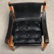 Arne Norell Sirocco Safari Lounge Chair in Rosewood and Black Leather, Swed