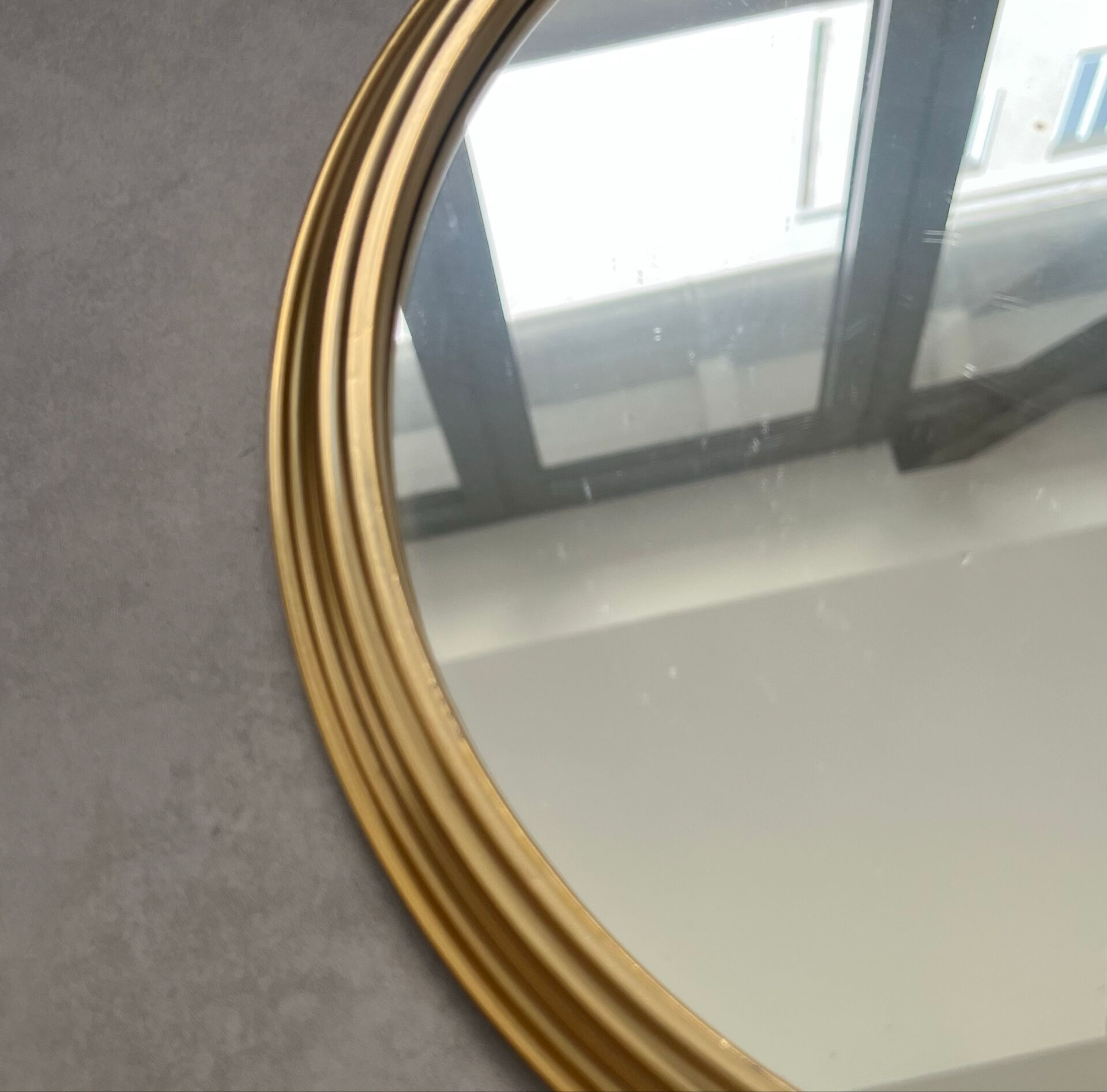 Plateau miroir rond et doré