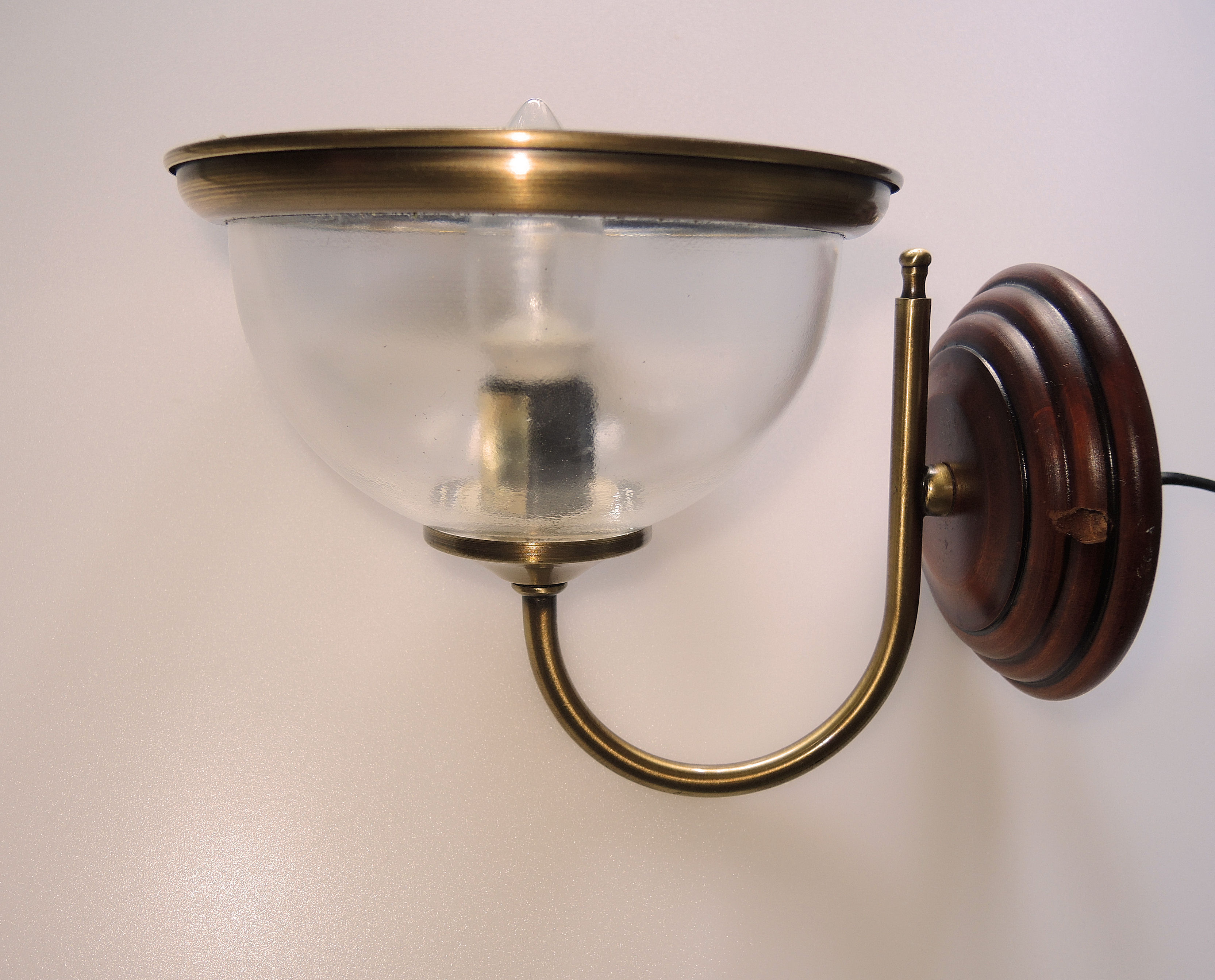 Glass sconce brass gold