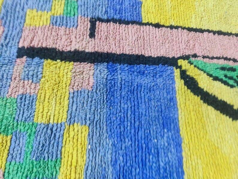 Handwoven natural wool rug, size 1.5/2.5 m.