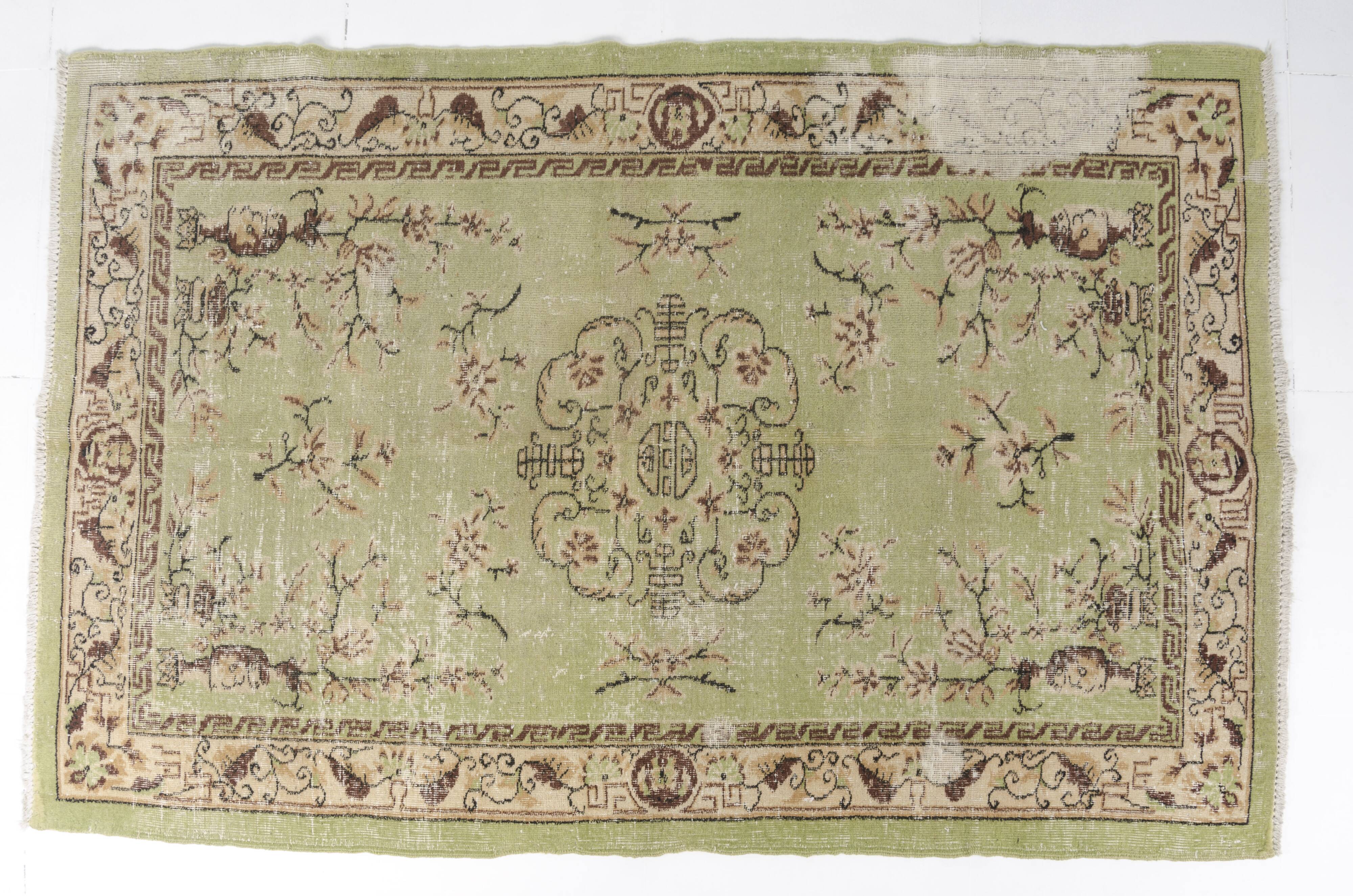 Green Oushak Turkish Carpet sku 861