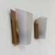 Pair of vintage perspex and wood wall lights, France 1960.