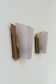 Pair of vintage perspex and wood wall lights, France 1960.
