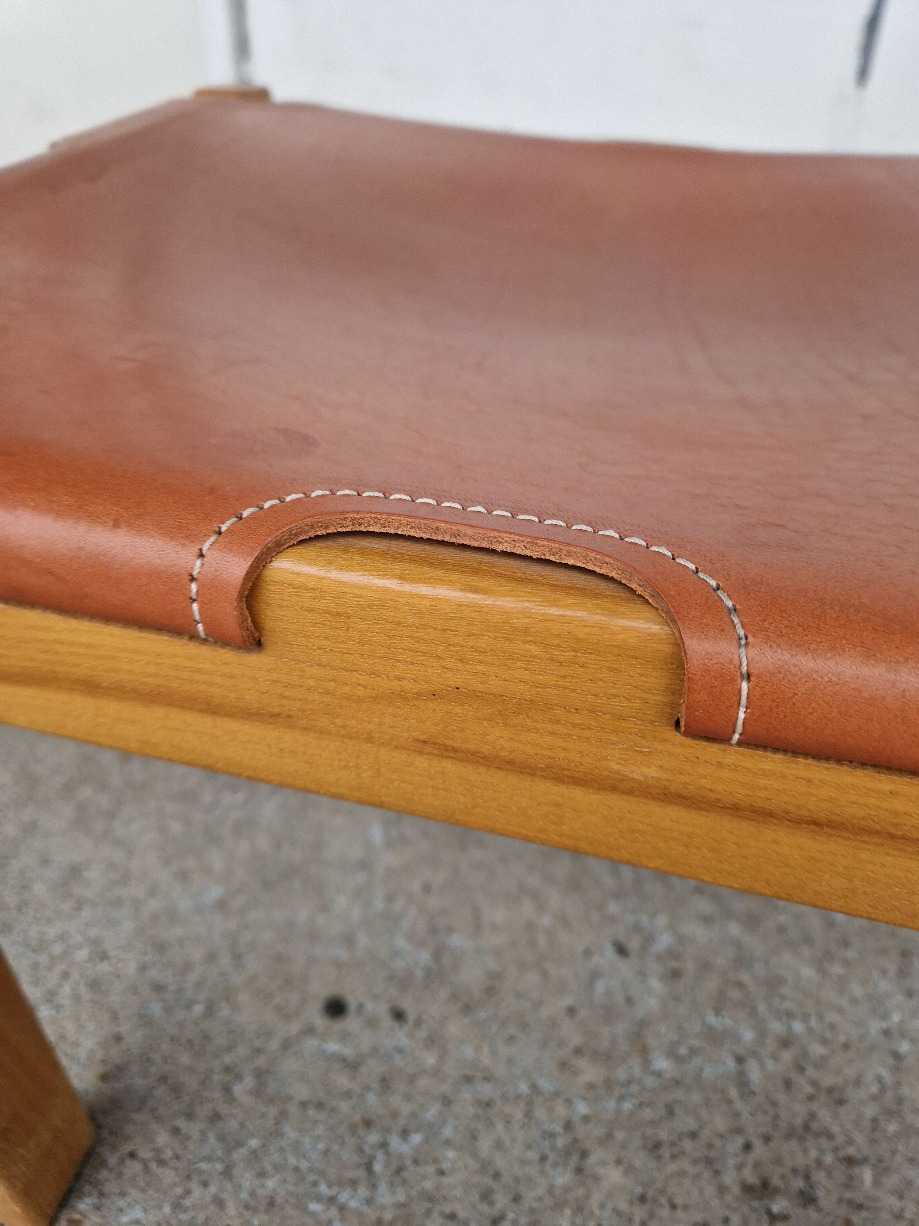Vintage elm chair by Maison Regain, France 1980