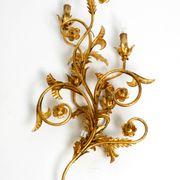 XL 1960s Italian gold-plated wall lamp with four sockets | heigh 80ccm