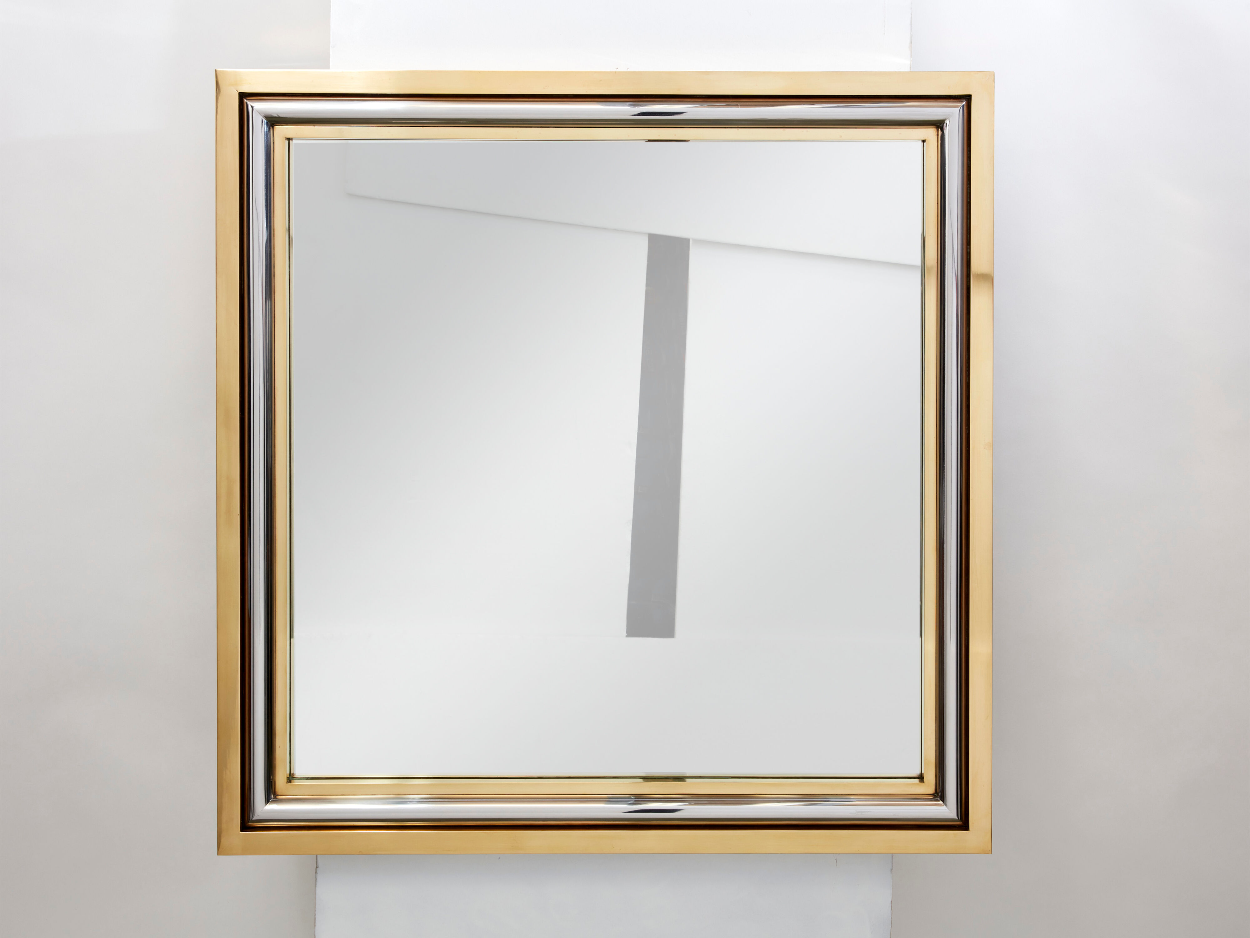 Italian mirror brass chrome by Romeo Rega 1970