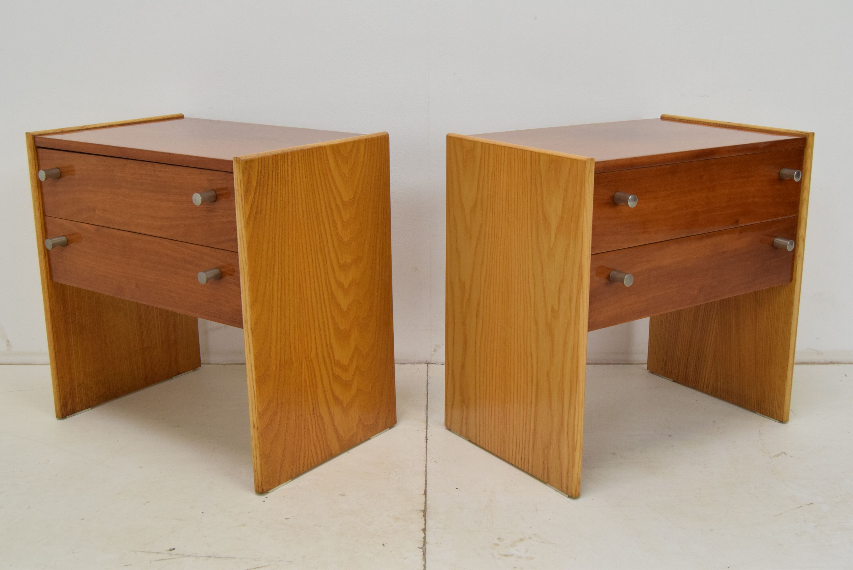 Pair of mid-century Bedside Tables,Bucovice,1970's.