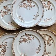 Flat plates, ironstone, poppies