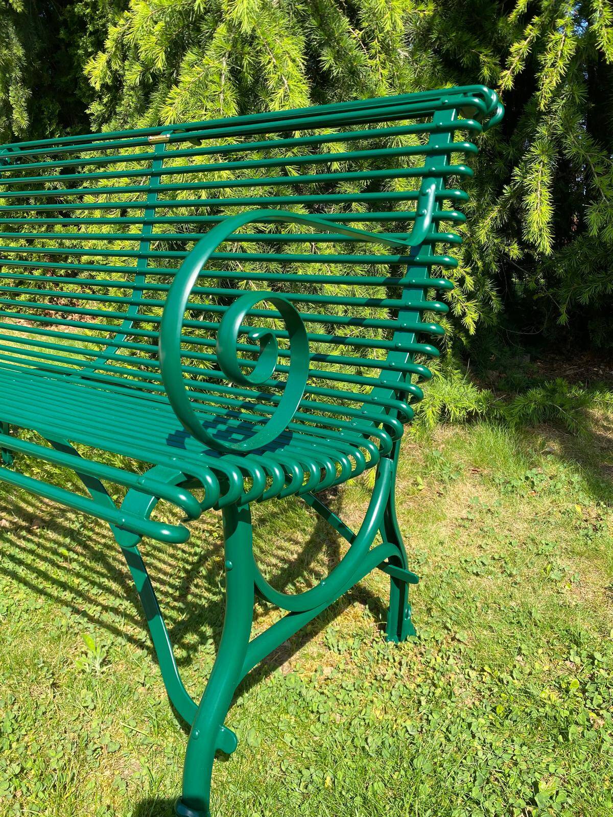 Handcrafted wrought iron bench – Arras style, 2 seats