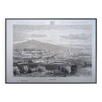 Vesoul, Haute-Saône, printed illustration from 1883.