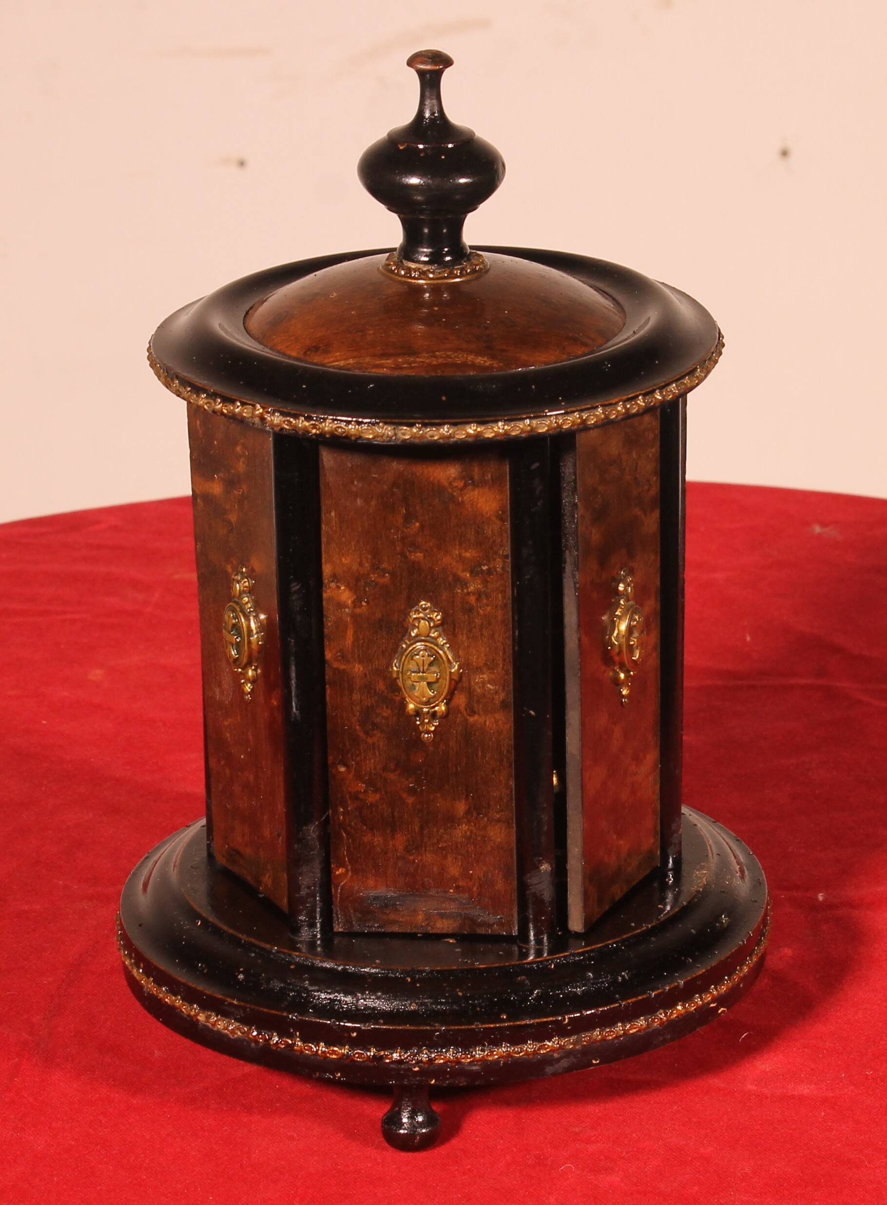 Napoleon III Cigar Humidor in Blackened Wood and Brass