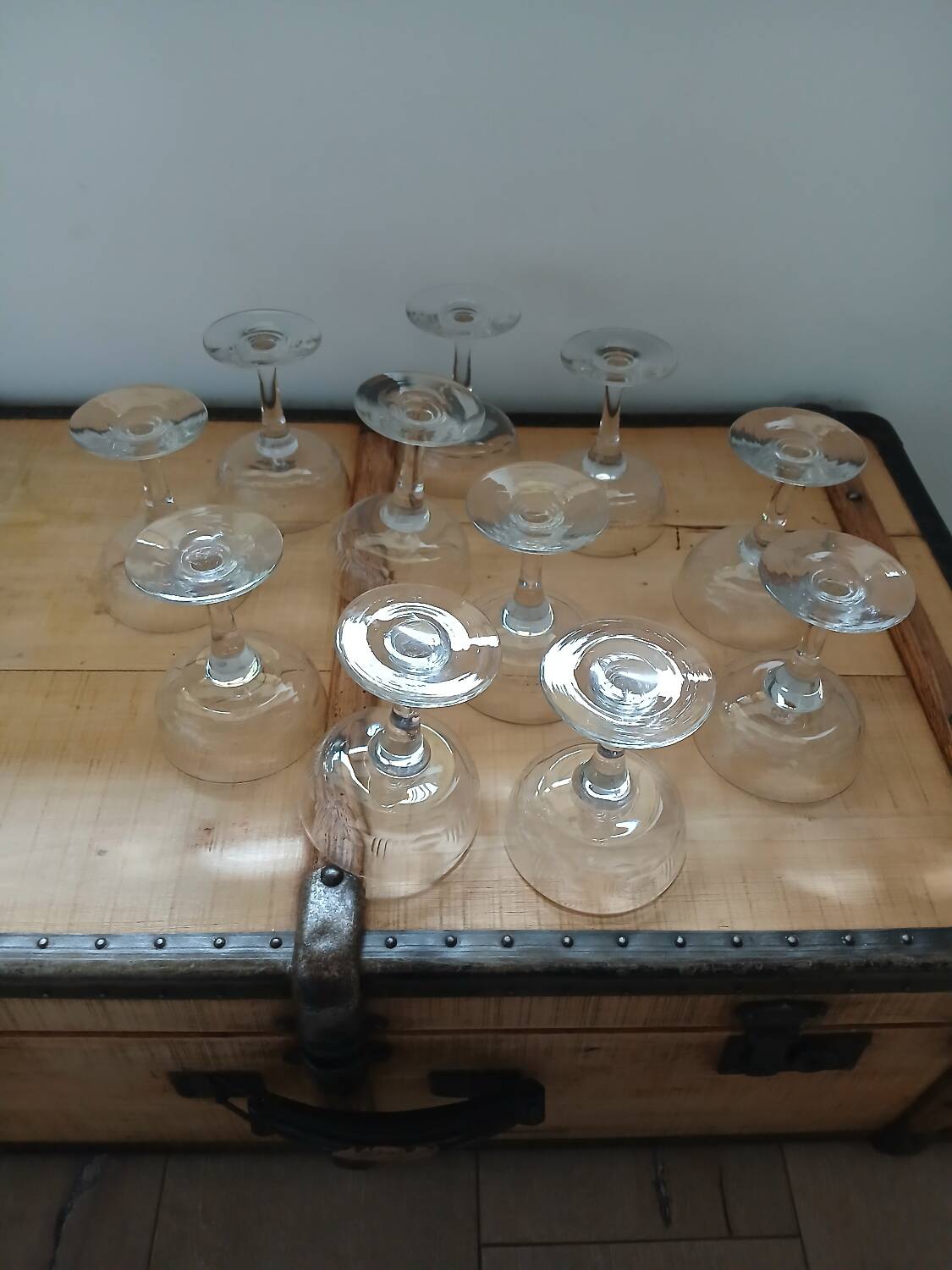 11 antique champagne glasses