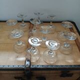 11 antique champagne glasses
