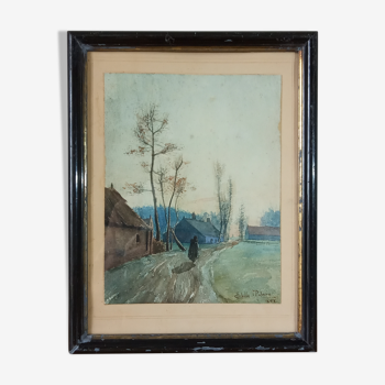 Landscape painting by Achille Mohrien 1895