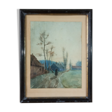 Landscape painting by Achille Mohrien 1895