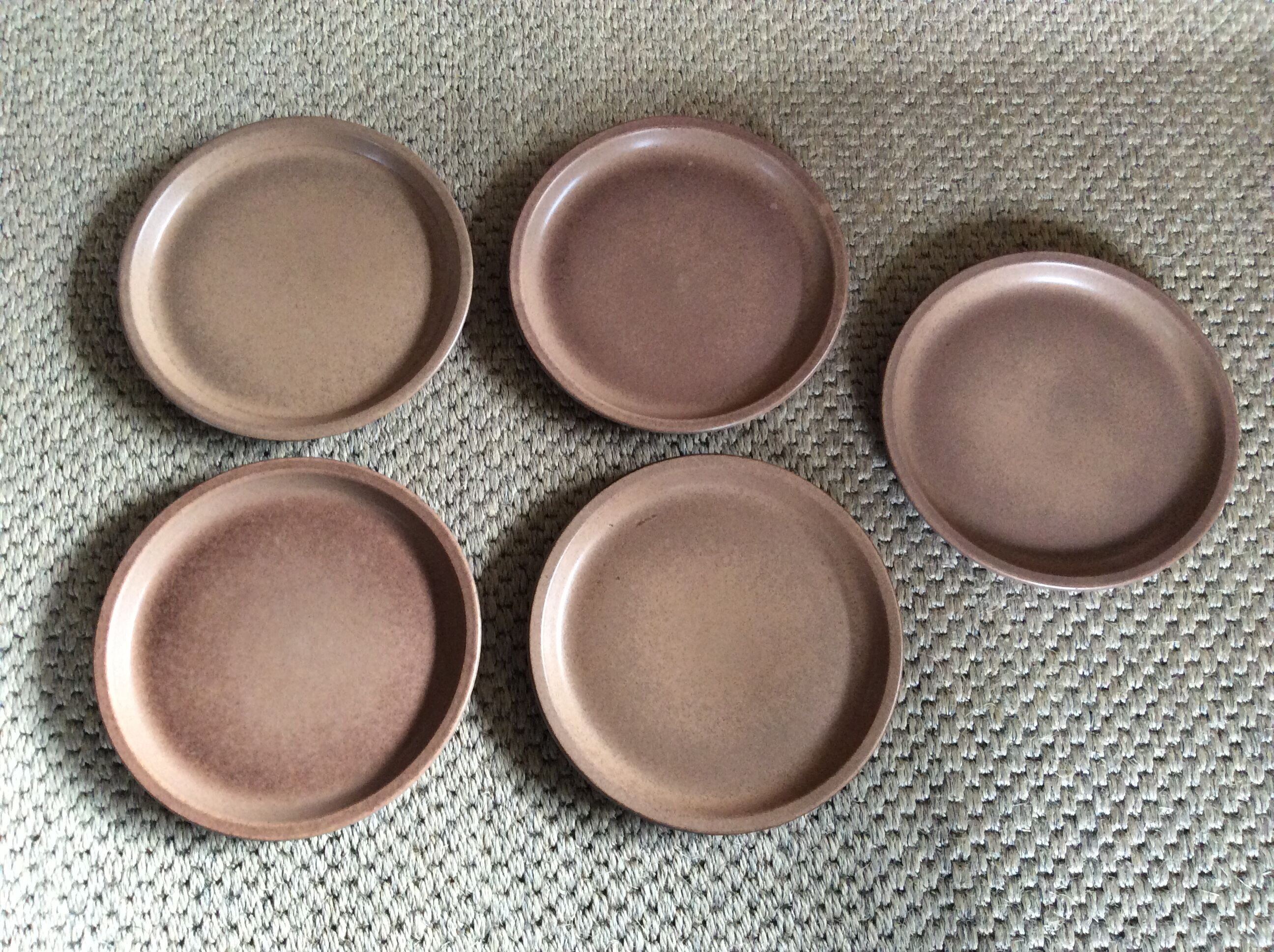 Series of 5 stoneware plates