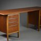 Bureau scandinave en teck et hêtre, années 1960
