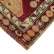 Handwoven vintage anatolian red runner carpet 89 cm x 384 cm