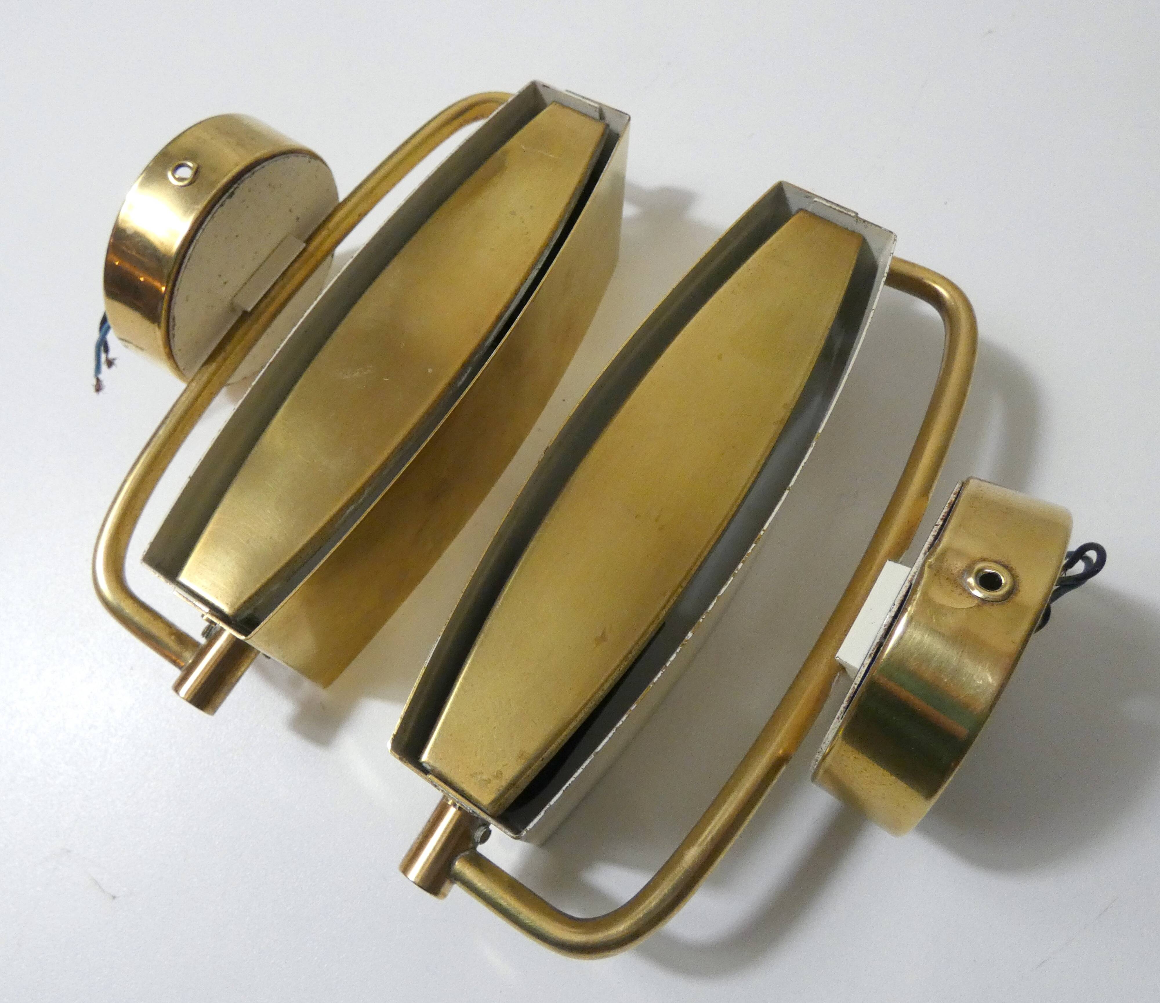 Pair of Jacques Biny mid-century design wall sconces