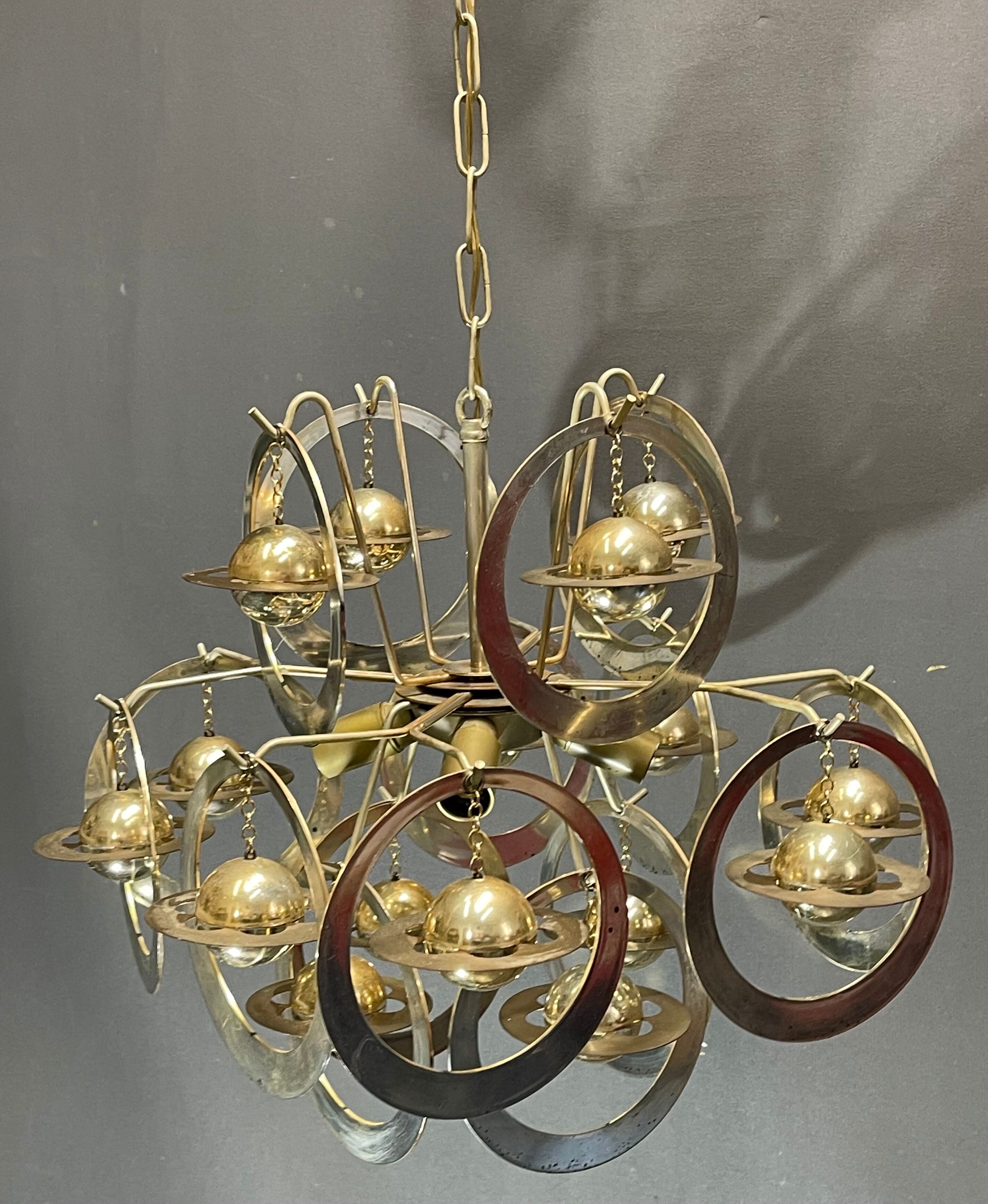 Vintage chandelier 70s planet