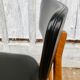 Set of 4 Scandinavian teak and black skai chairs