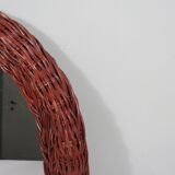 Vintage mirror with wicker border